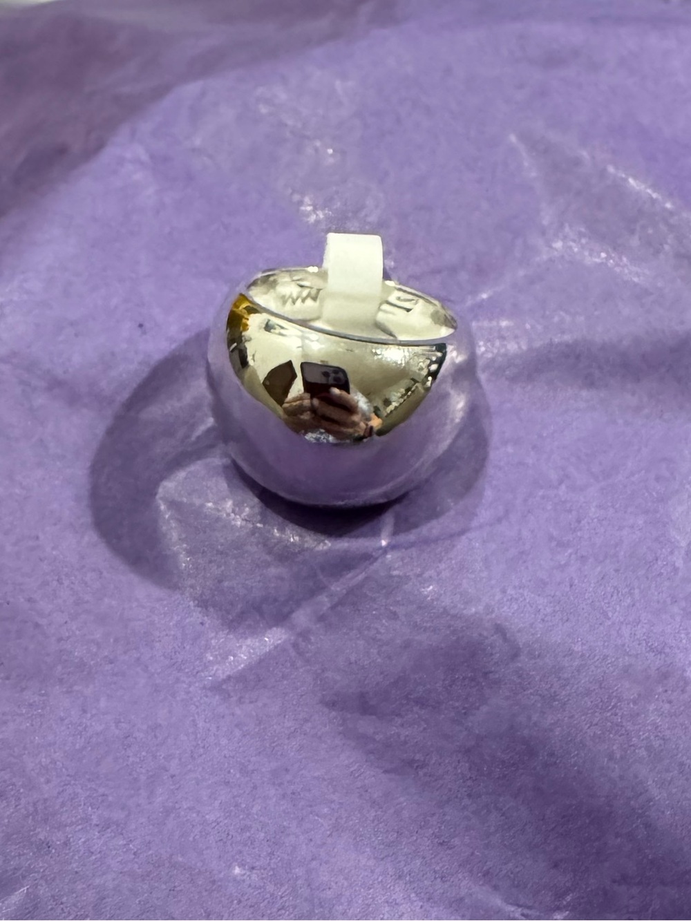 Melinda Maria Polished Silver Dome Ring - 6